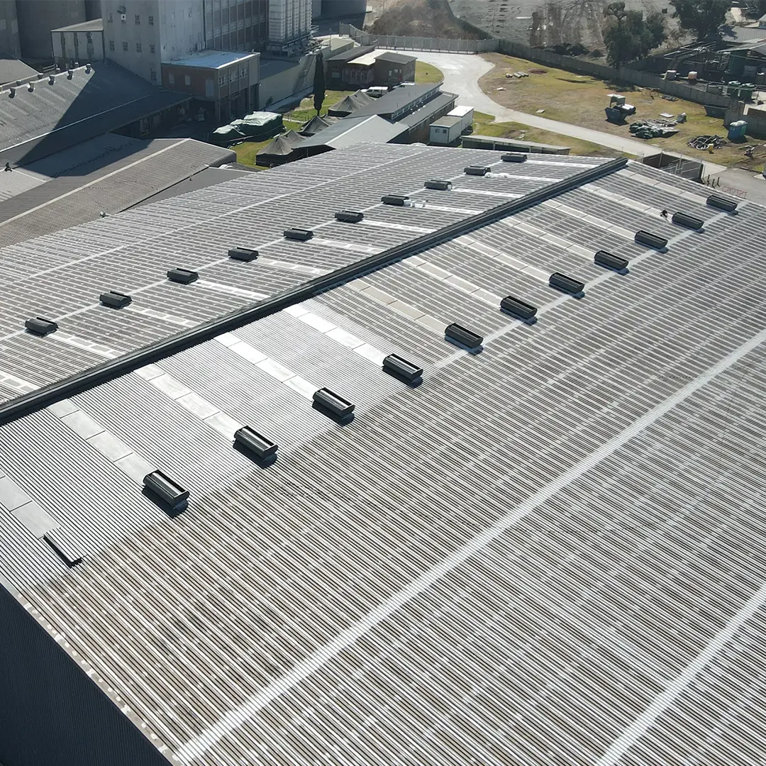 Industrial waterproofing contractors in Gauteng working on a commercial roofing project